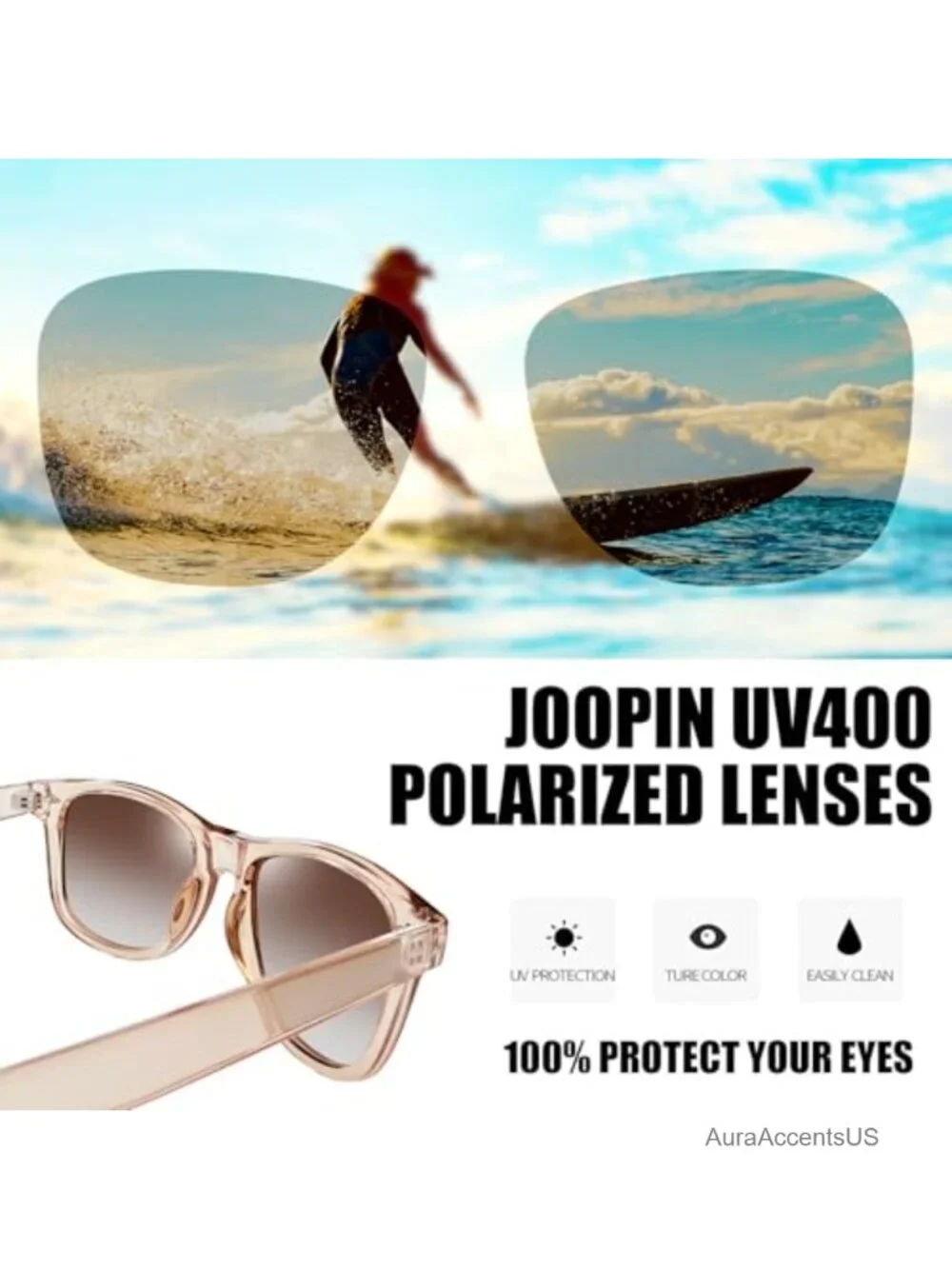 Polarized Square Sunglasses UV400 Anti-Glare Full Frame Oversized
